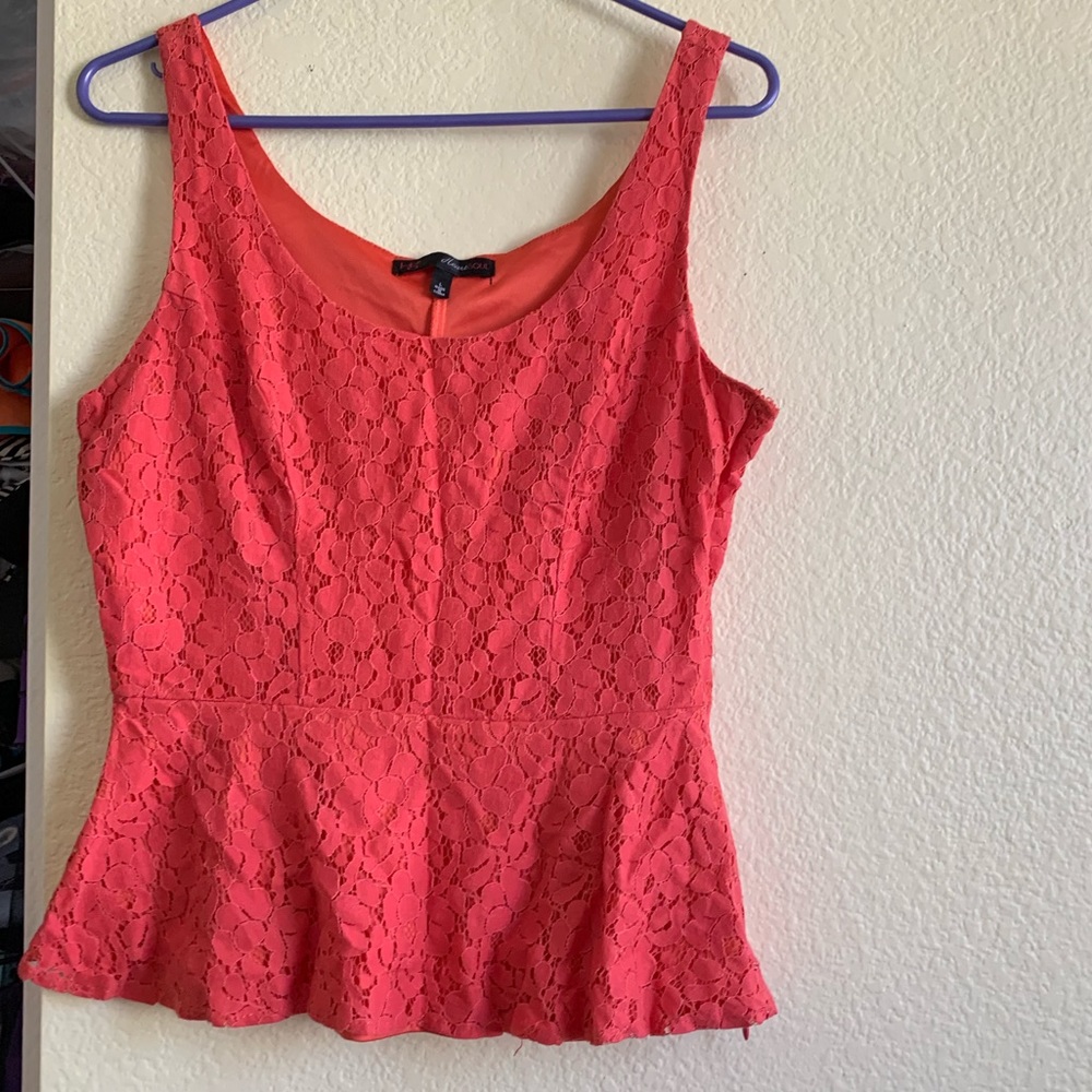 Lacey peplum tank with side zipper